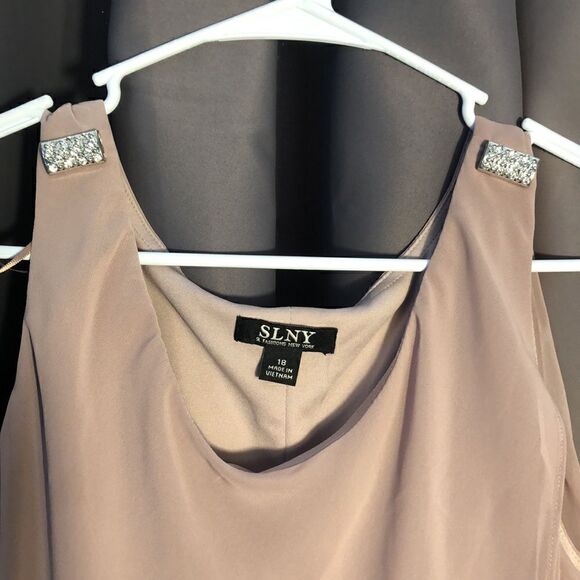 SLNY Sleeveless Chiffon Tier Shift Dress size 18 - Picture 2 of 5